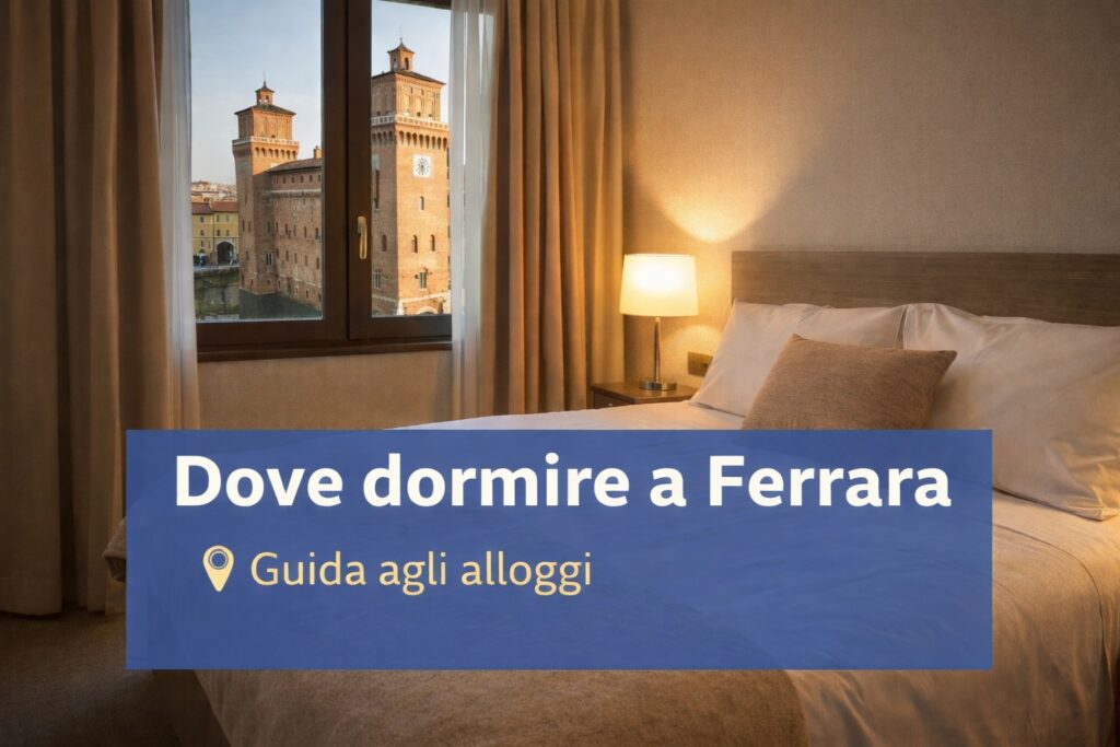 Vista sul Castello Estense da una camera nel centro di Ferrara